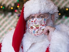 Dana Friedman, a trial lawyer who spends six months of each year growing out his beard for annual appearances as Santa Claus, is pictured at a New York City shopping mall on Dec. 6, 2020.