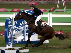 Annika Schleu of Germany in action at the Tokyo Olympics.