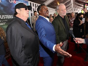 Dan Aykroyd, Ernie Hudson and Bill Murray attend the GHOSTBUSTERS: AFTERLIFE World Premiere on November 15, 2021 in New York City.