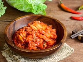 Kimchi, a Korean fermented vegetable dish, is pictured in this  file photo.