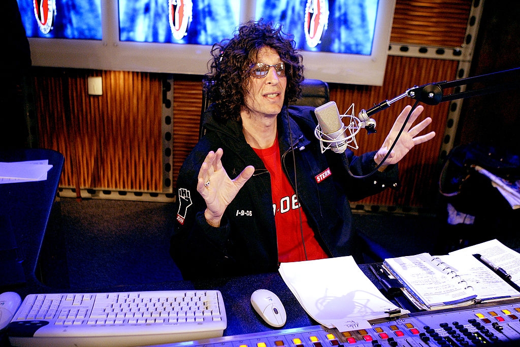 Radio talk show host Howard Stern during his show on Sirius Satellite Radio in New York City.