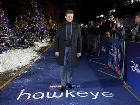 Jeremy Renner attends the upcoming launch of Marvel Studios' "Hawkeye" at Curzon Hoxton on November 11, 2021 in London, England.