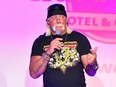 Hulk Hogan speaks during the "Legends of the Ring: An Intimate Conversation with Hulk Hogan and Ric Flair" at the Hard Rock Event Center in Hollywood, Fla., June 9, 2018.