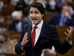 Canada's Prime Minister Justin Trudeau speaks during Question Period in the House of Commons in Ottawa on Wednesday. Nov. 24, 2021.