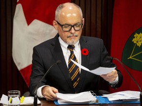 Ontario's Chief Medical Officer Dr. Kieran Moore holds a press briefing at Queen's Park in Toronto on Wednesday November 3, 2021.