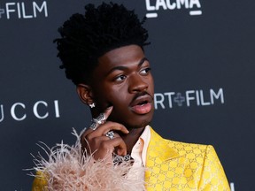 Lil Nas X arrives for the 10th annual LACMA Art+Film Gala at the Los Angeles County Museum of Art (LACMA) in Los Angeles, November 6, 2021.