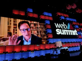 Nick Clegg, VP of Global Affairs & Communications at Meta (Facebook), participates remotely in the Web Summit, Europe's largest technology conference, in Lisbon, Portugal, Nov. 2, 2021.