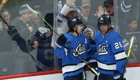 Mark Scheifele and Blake Wheeler have been shooting blanks so far for the Winnipeg Jets, who are still managing to win games. KEVIN KING/POSTMEDIA