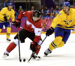 Matt Duchene in action against Team Sweden at the 2014 Sochi Games. Duchene won a gold medal with Team Canada. With his production early in the season, could he be invited to join the team again for the Beijing Games? POSTMEDIA FILES