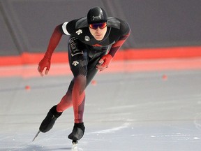 Graeme Fish competes in the 10,000m event during the second day of Canadian Long Track Championships at Olympic Oval. Thursday, October 14.