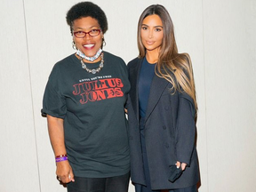 The mother of Julius Jones with Kim Kardashian who took up his cause.
