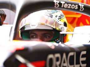 Max Verstappen of Netherlands and Red Bull Racing looks on in the Pitlane during practice ahead of the F1 Grand Prix of Brazil at Autodromo Jose Carlos Pace on Nov. 13, 2021 in Sao Paulo, Brazil.