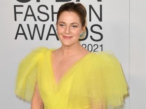 US actress Drew Barrymore attends the 2021 CFDA Fashion Awards at The Pool + The Grill on November 10, 2021 in New York City.