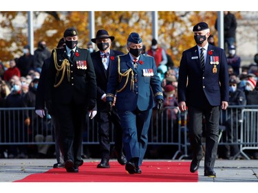 Governor General Mary Simon attends a ceremony at the National War Memorial on Remembrance Day in Ottawa, Nov. 11, 2021.