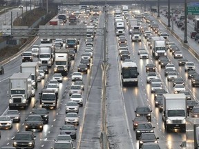 This file photo of Hwy. 401, at Weston Rd., shows the kind of traffic congestion that has become too familiar to motorists using Toronto-area highways.