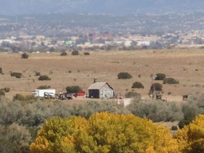 The film set of "Rust", where Hollywood actor Alec Baldwin fatally shot a cinematographer and wounded a director when he discharged a prop gun, is seen from a distance, in Santa Fe, New Mexico, U.S., October 23, 2021.
