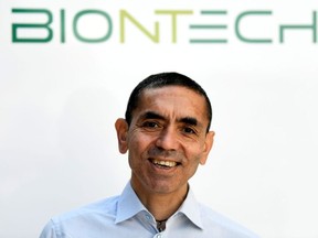 Ugur Sahin, CEO and co-founder of German biotech firm BioNTech, is interviewed by journalists in Marburg, Germany September 17, 2020.