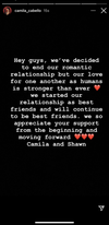 Camila Cabello shared this message on her Instagram account.