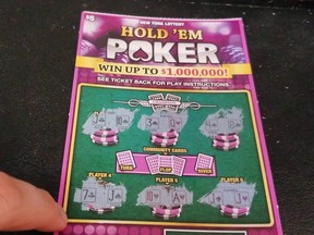 Hold Em Poker scratch lottery ticket.