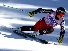 Broderick Thompson of Team Canada competes in the Men's Super G during the Audi FIS Alpine Ski World Cup at Beaver Creek Resort on December 03, 2021 in Beaver Creek, Colorado.