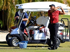 We will get a first glimpse of Tiger Woods’ healh and swing when he plays in the Pro-Am with his son at the PNC Championship in Orlando today.
