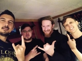 Members of the death metal band Omicron.