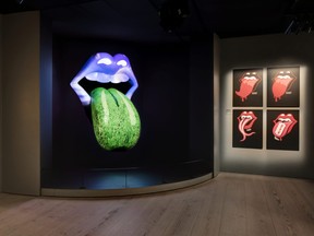 The art and design gallery at The Rolling Stones: Unzipped exhibit.