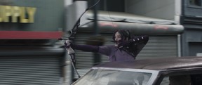 Hailee Steinfeld as Kate Bishop in a scene from Hawkeye.