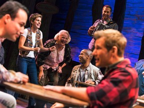 A cast of "Come From Away" are seen in a supplied photo.