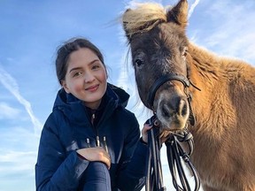 Young woman and her pony.