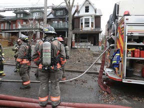Toronto Fire at the scene of a fatal blaze on Wilson Park Rd., north of King St. W., in Parkdale on Tuesday, December 7, 2021.