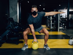 Male athlete fitness gym workout