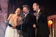 (L-R) Taylor Swift, Jon Bon Jovi and Prince William, Duke of Cambridge sing on stage at the Centrepoint Gala Dinner at Kensington Palace on November 26, 2013 in London, England.  (Photo by Dominic Lipinski - WPA Pool/Getty Images)