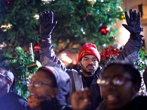 Rod Matteo, 29, was among the demonstrators gathering in Philadelphia to protest the Eric Garner grand jury decision during a Christmas Tree lighting ceremony at City Hall on Dec. 3, 2014 in Philadelphia.