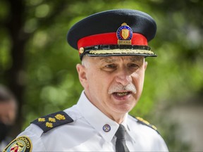 Toronto Police Chief James Ramer is pictured outside Toronto City Hall on July 2 2021.