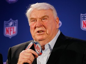 John Madden speaks during a press conference at the Super Bowl XLV media centre on February 3, 2011 in Dallas, Texas.