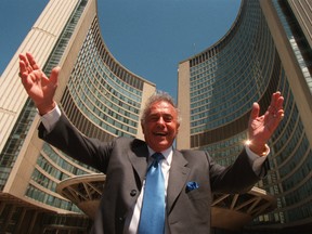 Mayor Mel Lastman outside City Hall in 2005.