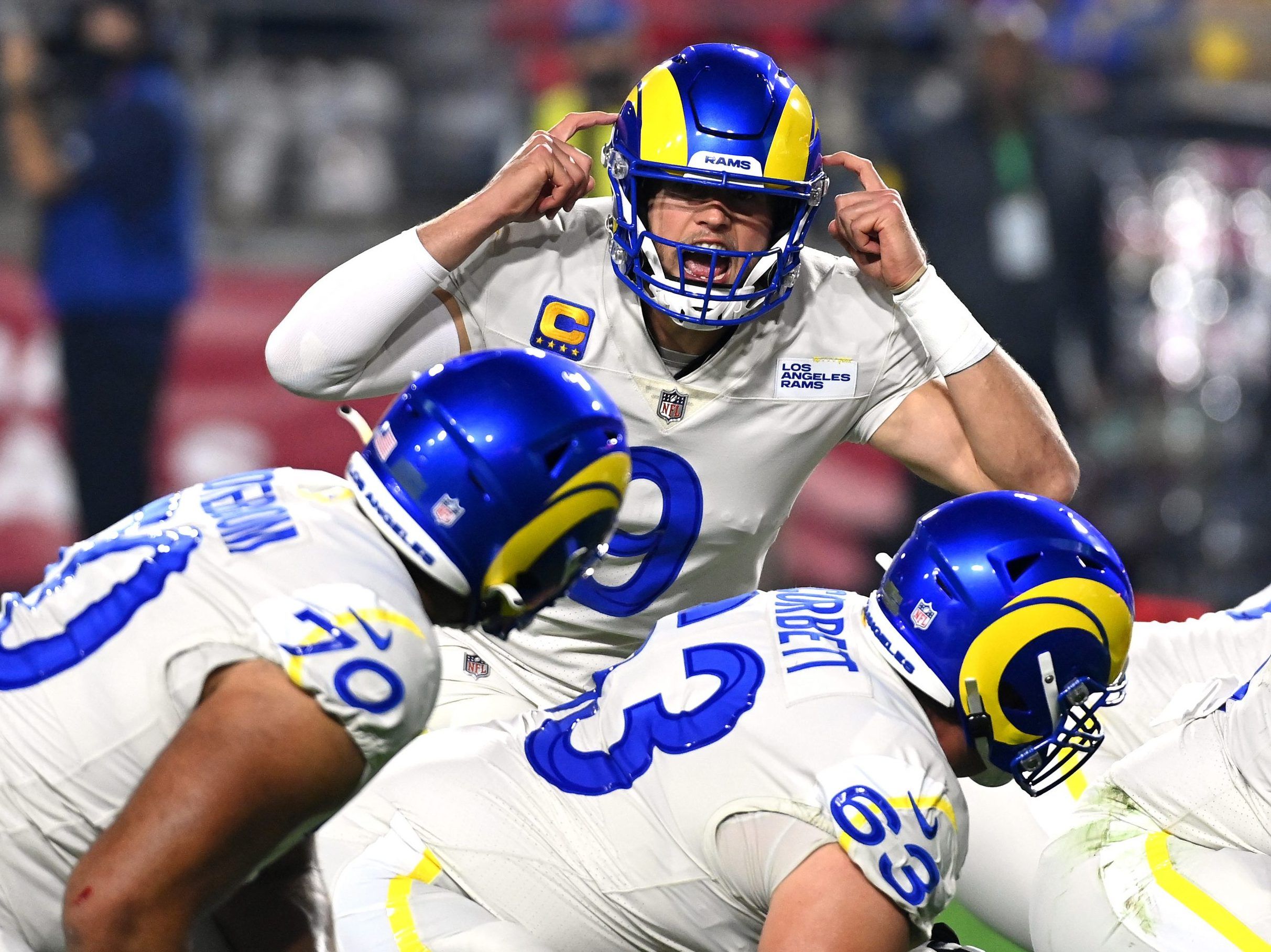 Rams' Stafford battling through 16 sacks, TD pass drought