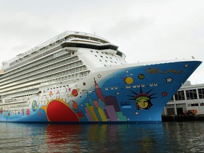 In this file photo taken on May 8, 2013,  the Norwegian Breakaway is pictured at its christening ceremony in New York City.