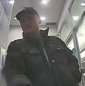An image released by Toronto Police of a man wanted in ATM-charged.