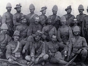 A group of officers of the 2nd (Special Service) Battalion, Royal Canadian Regiment, in South Africa, circa 1900. About 1,039 soldiers from all seven Canadian provinces enlisted with the battalion and reached South Africa on Nov. 29, 1899.