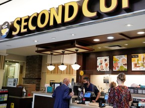 A Second Cup coffee shop in Toronto's PATH, the world's biggest underground shopping mall that runs under the city's major downtown office buildings, is pictured on Sept. 28, 2021.