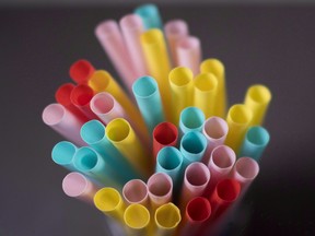 Plastic straws are pictured in Vancouver on June 4, 2018.