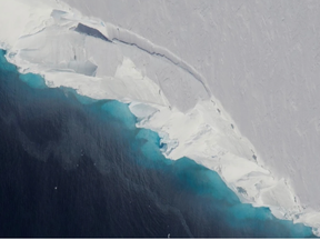 The eastern shelf of the glacier in Antarctica.