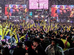 Revelers celebrate New Year's Eve in Times Square in New York December 31, 2019.