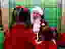 Santa Claus with a child.