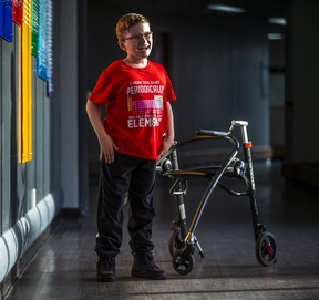 Zach Rayment, who has cerebral palsy, at Variety Village in Toronto, Ont. on Friday, Dec. 3, 2021.
