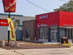 A large and iconic Tim Hortons cup in the west end is gone with the wind.