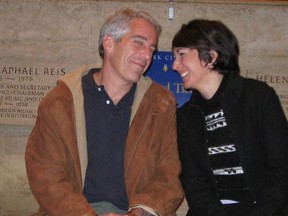 An undated photo showing Jeffrey Epstein and Ghislaine Maxwell that was entered into evidence by the U.S. Attorney’s Office on Dec. 7, 2021 during the trial of Maxwell in New York City.