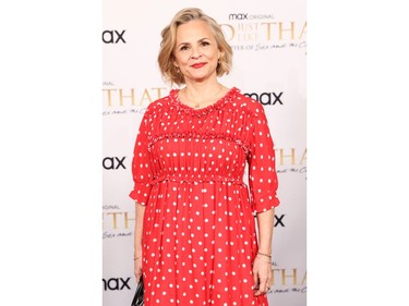Amy Sedaris poses during the red carpet premiere of the "Sex and The City" sequel, "And Just Like That" in New York City, Dec. 8, 2021.